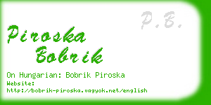 piroska bobrik business card